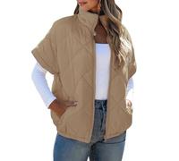 MLWSKERTY Quilted Zip Front Vest for Women Soft Polyester Fabric Thermal Insulation and Practical Pockets for Fashion Styling Puffer Vest for Women