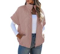 MLWSKERTY Quilted Zip Front Vest for Women Soft Polyester Fabric Thermal Insulation and Practical Pockets for Fashion Styling Puffer Vest for Women