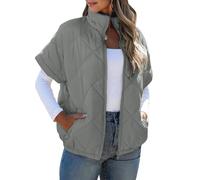 MLWSKERTY Quilted Zip Front Vest for Women Soft Polyester Fabric Thermal Insulation and Practical Pockets for Fashion Styling Puffer Vest for Women