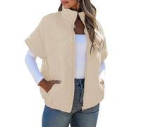 MLWSKERTY Quilted Zip Front Vest for Women Soft Polyester Fabric Thermal Insulation and Practical Pockets for Fashion Styling Puffer Vest for Women