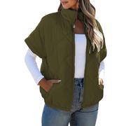MLWSKERTY Quilted Zip Front Vest for Women Soft Polyester Fabric Thermal Insulation and Practical Pockets for Fashion Styling Puffer Vest for Women