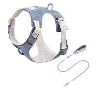 MLWSKERTY Reflective Adjustable Dog Harness & Set with Soft Padding Breathable Vest For Outdoor Walking Running Nylon Dog Vest Leads Set