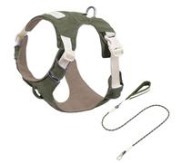MLWSKERTY Reflective Adjustable Dog Harness & Set with Soft Padding Breathable Vest For Outdoor Walking Running Nylon Dog Vest Leads Set