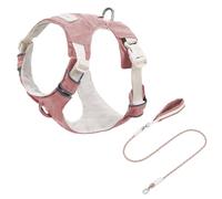 MLWSKERTY Reflective Adjustable Dog Harness & Set with Soft Padding Breathable Vest For Outdoor Walking Running Nylon Dog Vest Leads Set