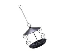 MLWSKERTY Weatherproof Outdoor Bird Feeder Heavy Duty Metal Construction Elevated Large Tray Easy Fill Hanging Backyard Decors Metal Bird Feeder with Spill Proof Design