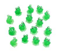 MLWSKKING 15 Figuras Ranas Miniaturas Verde Figuras Brillan en Adornos Oscuros para Decoración Paisajero Jardín Casa