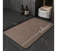 MlYJmer Alfombra de Baño de Tierra de Diatomeas - Absorbente y Secado Rápido, Alfombrilla de Ducha Antideslizante Fina, para Baño y Entrada,Marrón,60x90cm