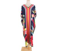 MlYJmer Atuendos de Playa para Mujeres Encubrimientos Maxi Vestido Traje de baño de Verano Talla Grande Vestido caftán de Playa,5d203~3,One Size