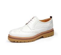 MlYJmer Blanca,43.5 EU, Zapatos Brogue de Hombre, Zapatos Derby Casuales, Zapatos Formales Clásicos de Cuero con Cordones para Boda y Oficina