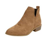MlYJmer Botas de Mujer para Tobillo, Moda Casual, con tacón Grueso, deslizables, con Cremallera,Marrón,41 EU