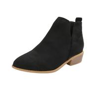 MlYJmer Botas de Mujer para Tobillo, Moda Casual, con tacón Grueso, deslizables, con Cremallera,Negro,42 EU