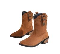 MlYJmer Botines de Mujer sin Cordones Estilo Retro Casual,Marrón,41 EU