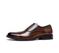 MlYJmer Hombres Oxford Zapatos de Cuero Derby, Zapatos Formales de Negocios con Cordones, Zapatos Casuales de Vestir,Marrón,38 EU