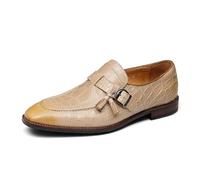 MlYJmer Marrón,37 EU, Zapatos de Vestir Mocasines de Hebilla para Hombre, Sin Cordones, para Bodas, Negocios y Eventos Formales