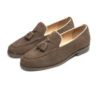 MlYJmer ,Marrón,38 EU, Mocasines de Ante para Hombre, Zapatos Informales de Negocios Tipo Slip-on