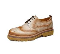 MlYJmer Marrón,42.5 EU, Zapatos de Vestir de Plataforma para Hombre con Diseño Wingtip Brogue, Zapatos Formales Oxford de Cordones para Fiesta de Boda