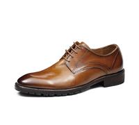 MlYJmer Marrón,44 EU, Zapatos Formales de Vestir Oxford Derby para Hombre Cordones - de Cuero para Boda, Fiesta y Negocios