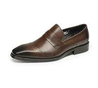 MlYJmer Mocasines de Hombre para Fiesta, Boda, Casual, de Cuero, Formales y de Negocios,Marrón,37 EU