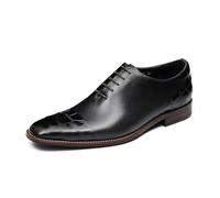 MlYJmer Negro,39 EU, Zapatos de Vestir Oxford de Cuero para Hombre, Zapatos Formales, Zapatos de Negocios y de Boda con Cordones