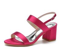 MlYJmer Sandalias de tacón Bloque para Mujer, Punta Abierta, Correa en el Tobillo, Zapatos de Novia para Boda, Sandalias cómodas de Vestir para Fiesta, Noche o Baile de graduación,Rose,36 EU