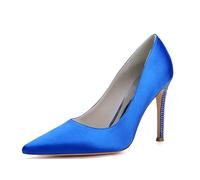 MlYJmer Zapatos de Boda de Mujer, Tacones de satén con Punta, para Novias, Fiestas de graduación y cenas de Noche,Azul,36 EU