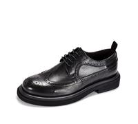 MlYJmer Zapatos de Cuero para Hombre Zapatos Formales de Oficina y Boda Zapatos Casuales de Negocios con Cordones,Negro,41 EU