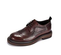 MlYJmer Zapatos de Cuero para Hombre Zapatos Formales de Oficina y Boda Zapatos Casuales de Negocios con Cordones,Marrón,41 EU