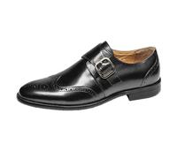 MlYJmer Zapatos de vestir con correa de monje para hombre, zapatos formales de negocios, cómodos, para bodas, oficina y uso diario, Black, 39 1/3 EU