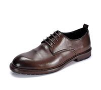 MlYJmer Zapatos de Vestir de Cuero Oxford con Cordones para Hombres, Formales de Negocios,Marrón,41 EU