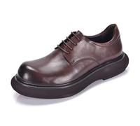 MlYJmer Zapatos de Vestir de Cuero Oxford con Cordones para Hombres, Formales de Negocios,Marrón,44 EU