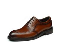 MlYJmer Zapatos de Vestir Derby Casual Oxford de Cuero para Hombres Formales de Negocios y Bodas,Marrón,44 EU