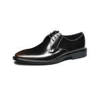 MlYJmer Zapatos de Vestir Oxford de Hombre de Cuero, Zapatos Formales, Zapatos de Negocios y de Boda con Cordones,Marrón,37 EU