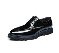 MlYJmer Zapatos de Vestir Oxford de Hombre de Cuero, Zapatos Formales, Zapatos de Negocios y de Boda con Cordones,Negro,42.5 EU