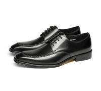 MlYJmer Zapatos de Vestir Oxford para Hombre de Cuero, con Cordones, para Traje, Boda y Formal,Negro,37 EU