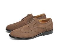 MlYJmer Zapatos Derby de Vestir de Cuero para Hombre Formales de Negocios Boda Fiesta Oxford,Marrón,40 EU