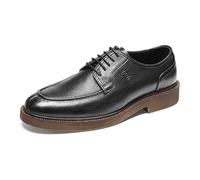 MlYJmer Zapatos Derby de Vestir de Cuero para Hombre Formales de Negocios Boda Fiesta Oxford,Negro,38 EU