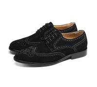 MlYJmer Zapatos Derby de Vestir de Cuero para Hombre Formales de Negocios Boda Fiesta Oxford,Negro,41 EU