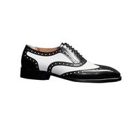 MlYJmer Zapatos Formales de Cuero para Hombre, Zapatos clásicos Tipo Derby, de Moda, para Bodas y Fiestas, Zapatos Oxford,Negro,37 EU
