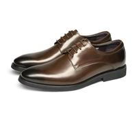 MlYJmer Zapatos Formales de Hombre de Cuero, con Cordones, para Negocios y Bodas, Tipo Oxford,Marrón,39 EU