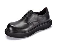 MlYJmer Zapatos Formales de Hombre de Cuero con Cordones Zapatos de Vestir Derbys Zapatos Oxford para Bodas y Fiestas,Negro,42 EU