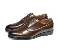 MlYJmer Zapatos Oxford de Cuero para Hombre, Formales, de Negocios, Casuales y para Bodas,Marrón,37 EU