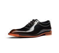 MlYJmer Zapatos Oxford de Hombre Modernos de Vestir con Cordones para Negocios, Fiestas y Bodas,Marrón,40 EU