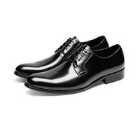 MlYJmer Zapatos Oxford de Vestir para Hombre, de Piel, con Cordones, para Boda, Formales, Italianos,Negro,39 EU