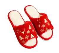Mlykosd Zapatillas Navidad Señoras, Pantuflas Para Mujer Plano, Elegante | Zapatillas de estar por casa para niña, cálidas, para hombre, con pies anchos, cálidas, suaves, cómodas, para hoteles