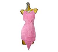 MLYYX Abito Latino per Competizioni Professionali Costumi Da Ballo Moderno con Strass per Salsa, Tango E Danza Gonna con Nappe per Rumba E Samba,J,XXS