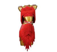 MLYYX Ropa de Baile de Tango, cha cha con Flecos Vestidos de Baile Latino con Tirantes para Mujer Traje de competición de Salsa para Rumba,A,3XL