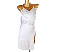 MLYYX Trajes De Cha Cha con Tirantes Vestido De Baile Latino con Flecos Vestidos De Salón para Mujer Faldas De Práctica De Flamenco,B,XL