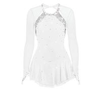 MLYYX Vestido Clásico De Patinaje Artístico Traje De Competición Profesional Vestidos De Rendimiento De Manga Larga con Espalda Abierta Traje De Gimnasia De Danza sobre Hielo De Elastano,E,12 Years