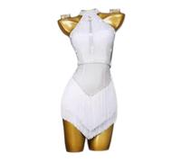 MLYYX Vestido de Baile Latino Profesional para Mujer Tassel Disfraces de Baile Cha Cha Vestidos de Salsa Rumba sin Espalda,A,3XL