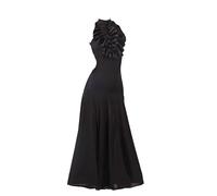 MLYYX Vestidos De Baile De Salón Clásicos para Mujeres Ropa De Baile De Vals Moderno con Cuello Alto Traje Flamenco De Tango Vestido De Actuación De Salsa Sin Mangas,Negro,L